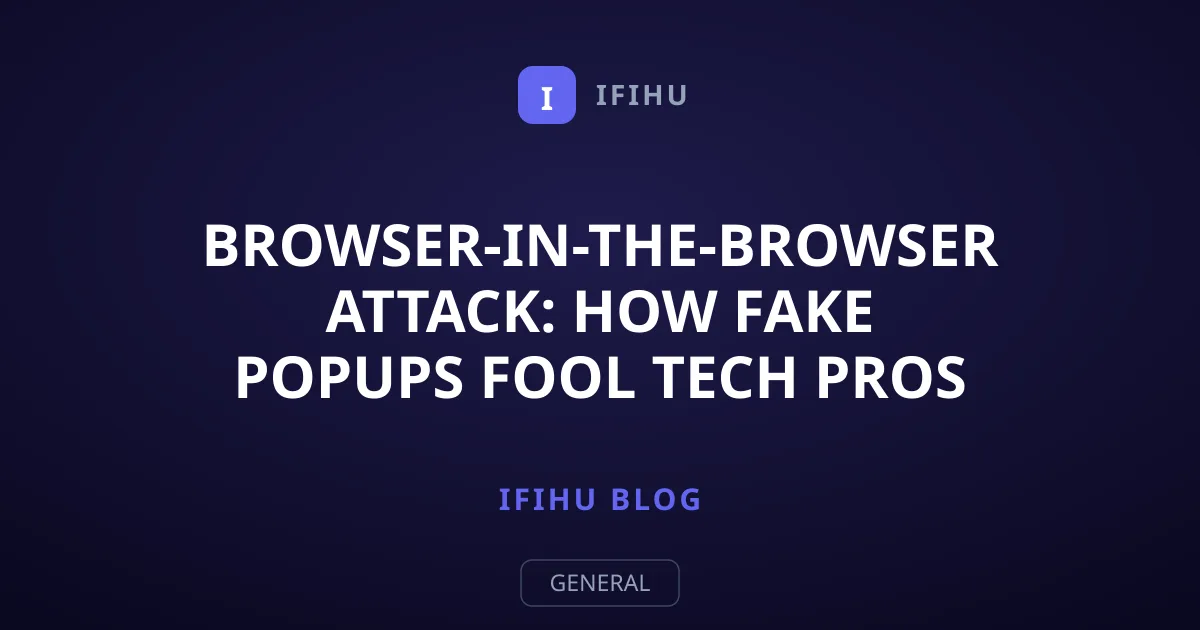 Browser-in-the-Browser Attack: How Fake Popups Fool Tech Pros